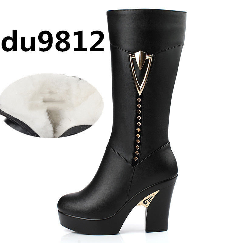 New Leather Women's Warm Cotton Boots