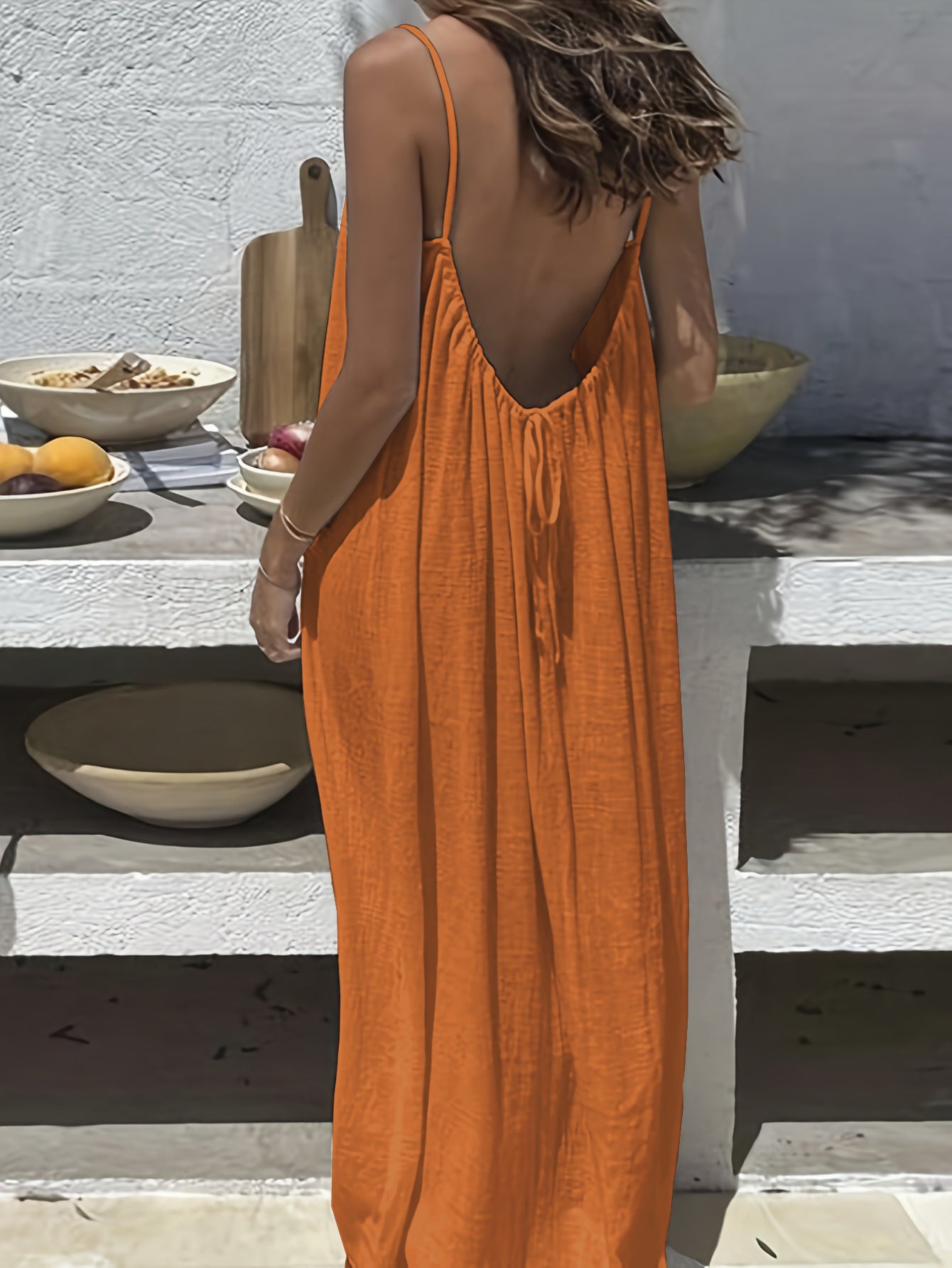 Backless Loose Long Home Wear Dress