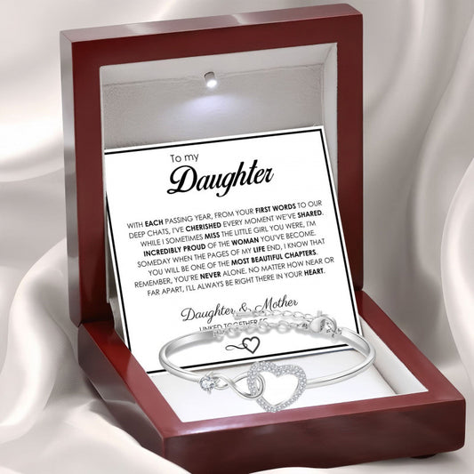 Hollowed-out Diamond-studded Heart Bracelet, Infinity Heart Bangle