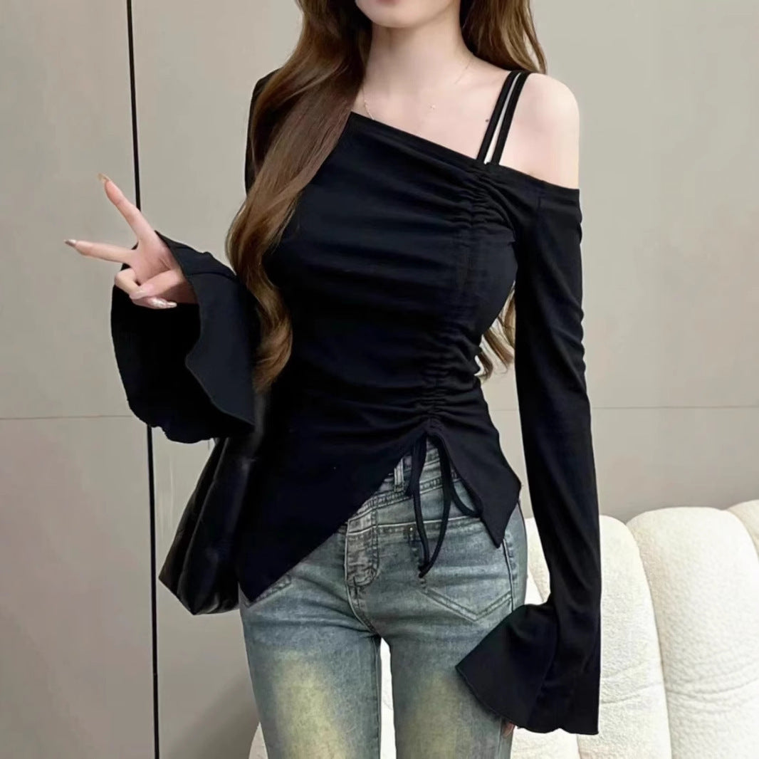 Long Sleeve Irregular Slim-fit Slimming Bottoming Shirt